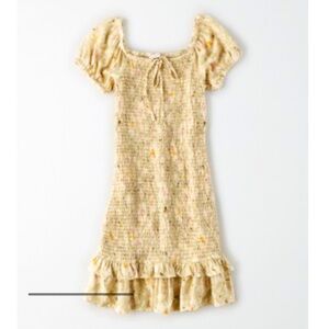 American eagle floral shirred mini ruffle dress size xs